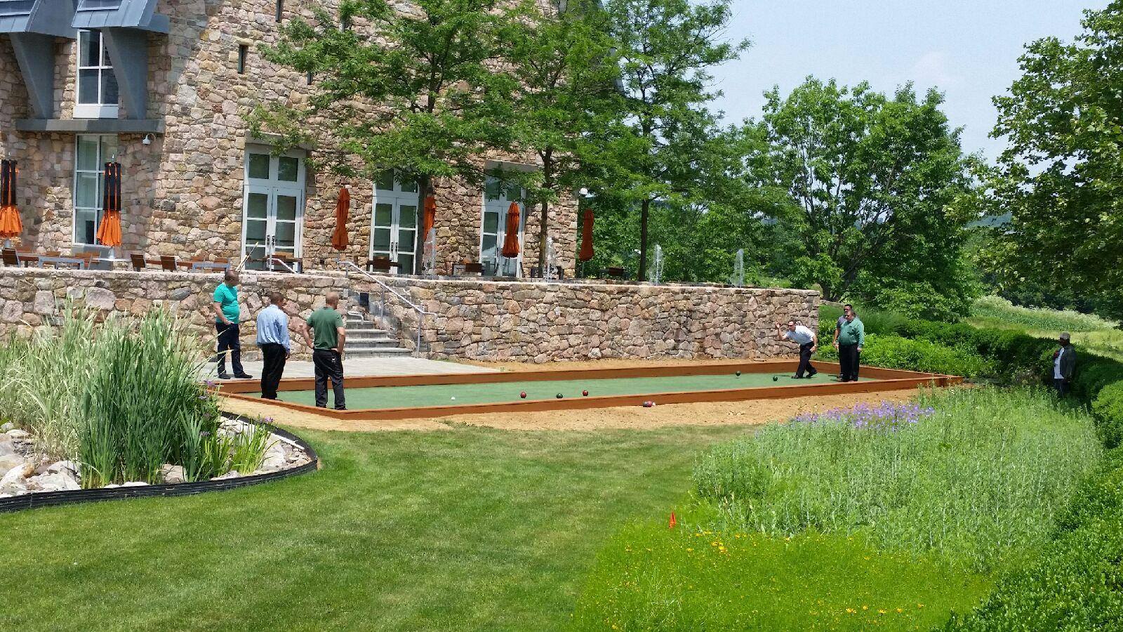 San Francisco bocce ball court outside a patio